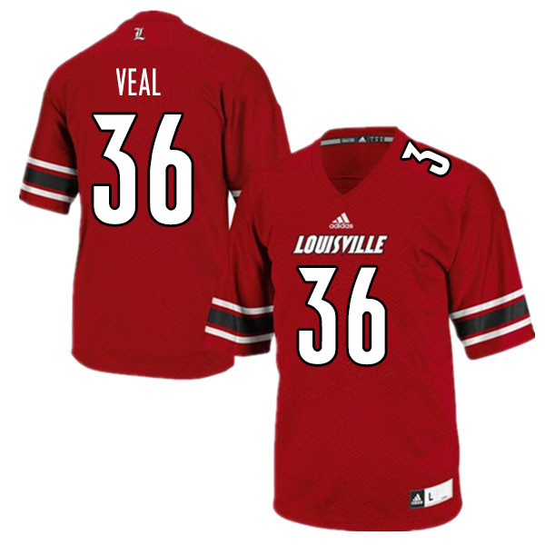 Men #36 Arthur Veal Louisville Cardinals College Football Jerseys Sale-Red - Click Image to Close